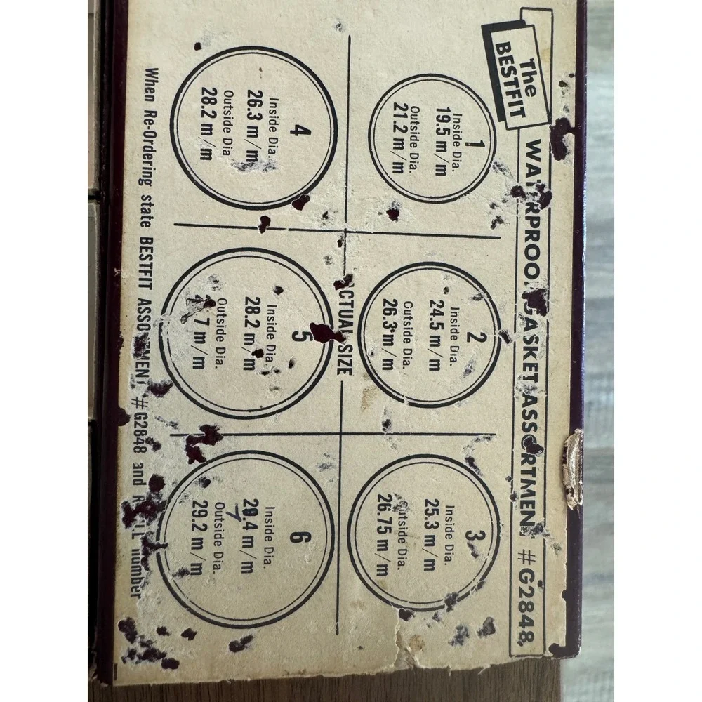Vintage The Bestfit Waterproof Gasket Assortment G2848 Watch Repair Kit Box